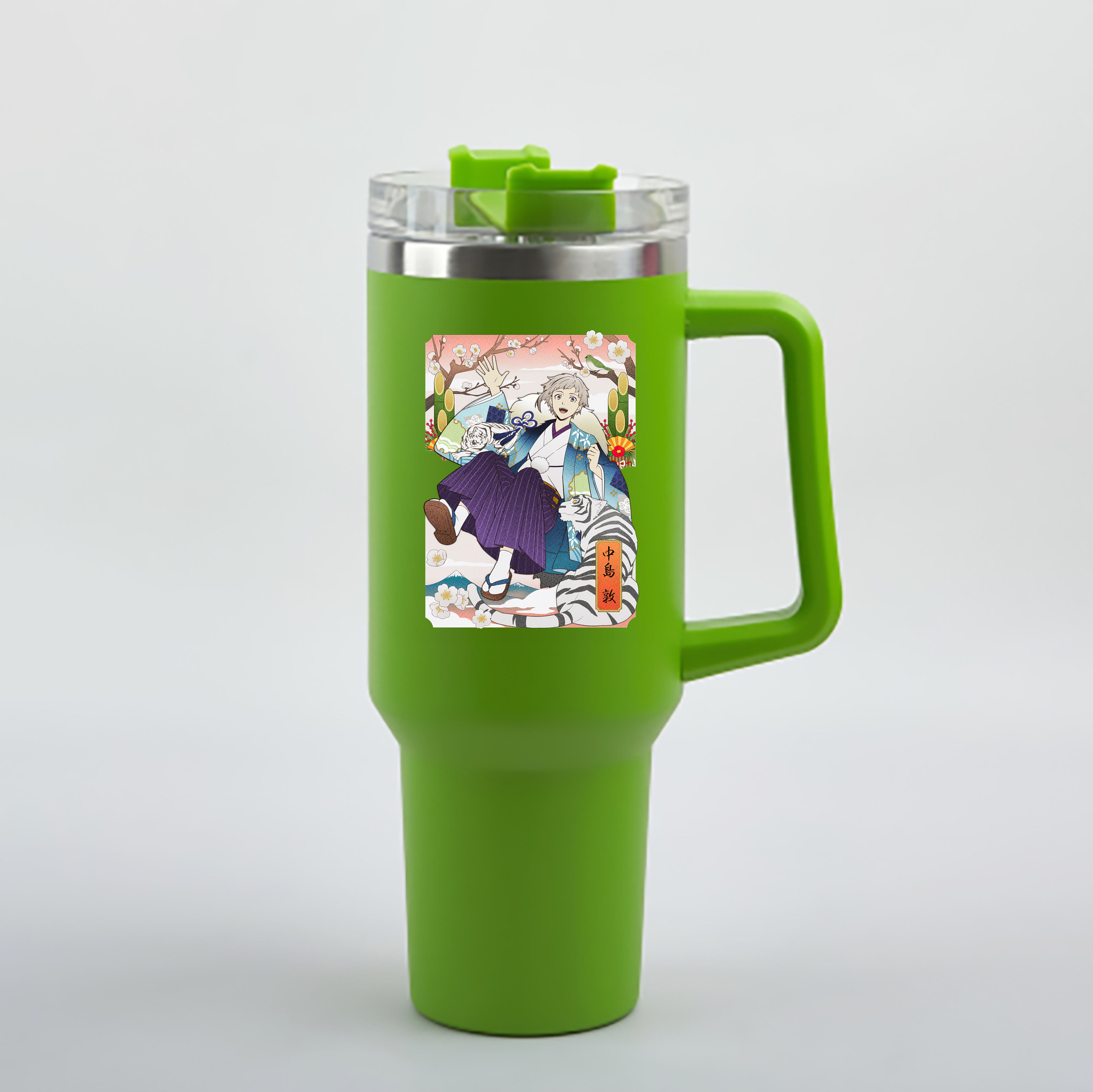 （画像用） 文豪ストレイドッグス Bungo Stray Dogs 1200mL車用タンブラー - クリスタルステッカー（プラスチックストロー付き）